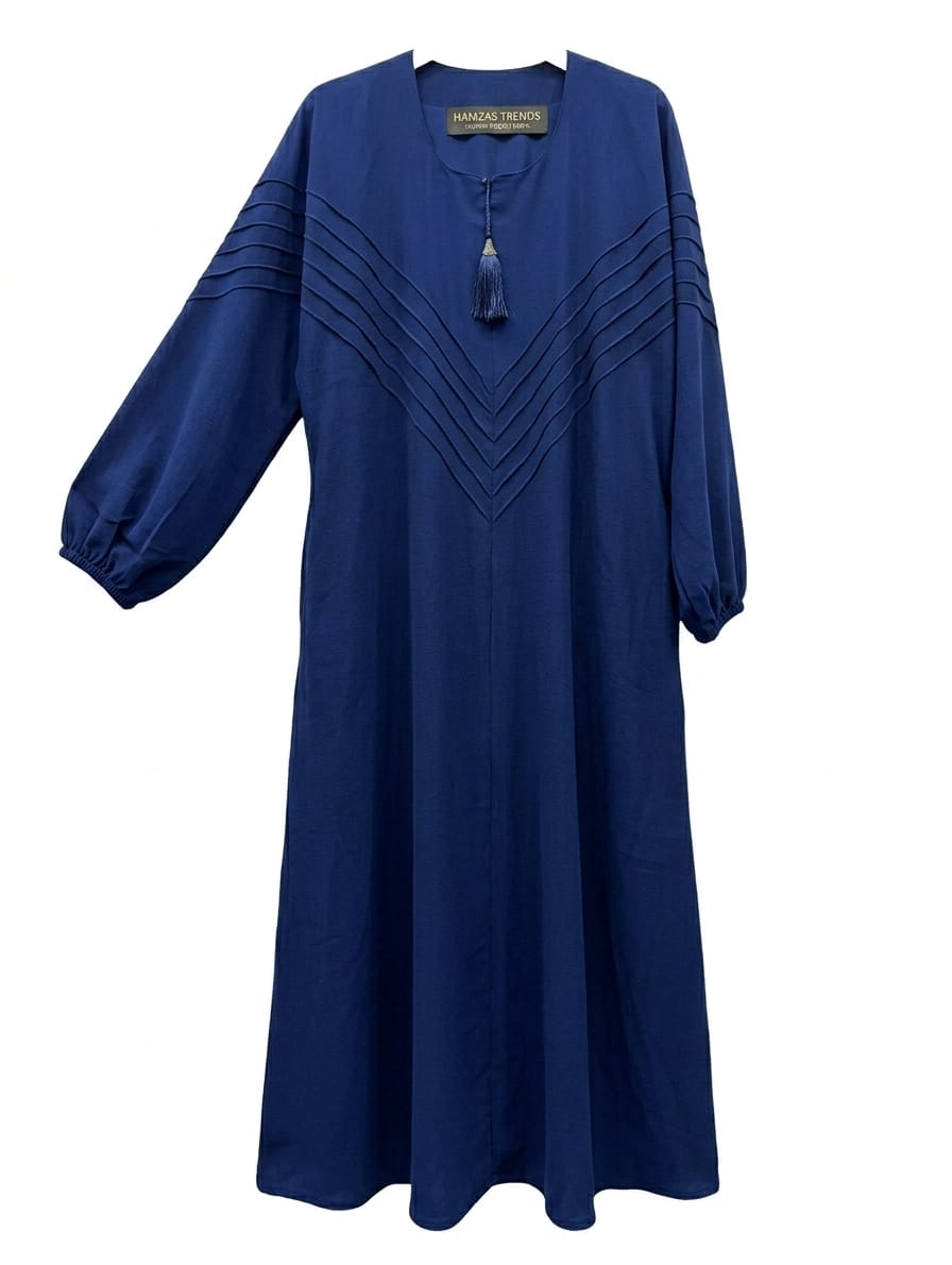premium nida fabric pleated abaya with neck tassel premium nida fabric pleated abaya with neck tassel