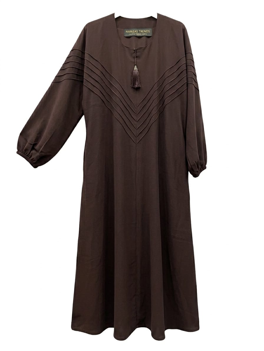 premium nida fabric pleated abaya with neck tassel premium nida fabric pleated abaya with neck tassel