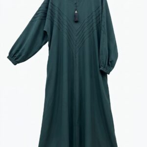 premium nida fabric pleated abaya with neck tassel
