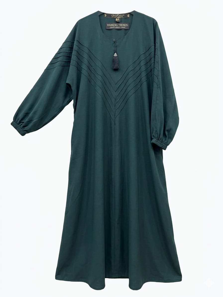 premium nida fabric pleated abaya with neck tassel premium nida fabric pleated abaya with neck tassel