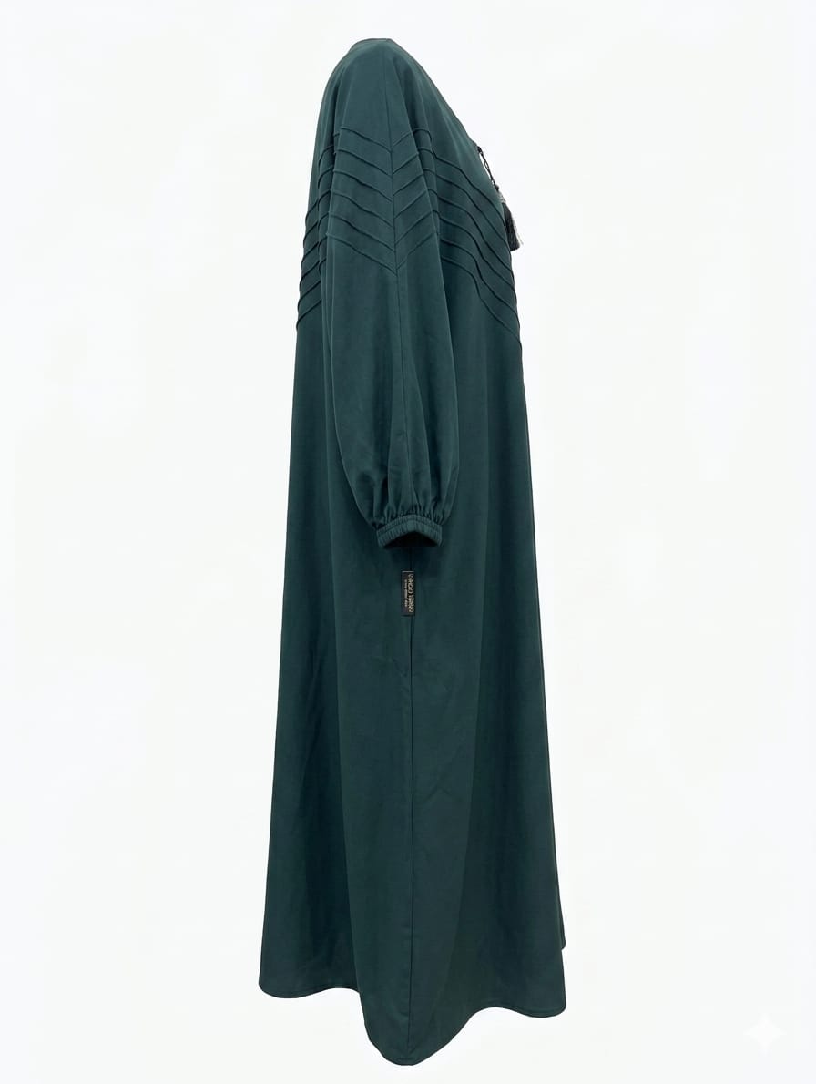 premium nida fabric pleated abaya with neck tassel premium nida fabric pleated abaya with neck tassel